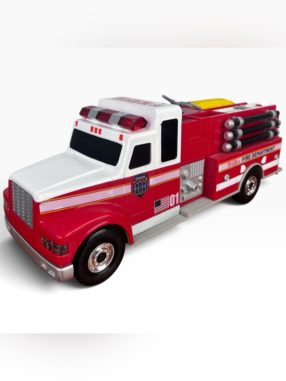 VTG 1997 Tonka Fire Truck Engine 01 Red White Lights & Sounds W/Ladders Tested